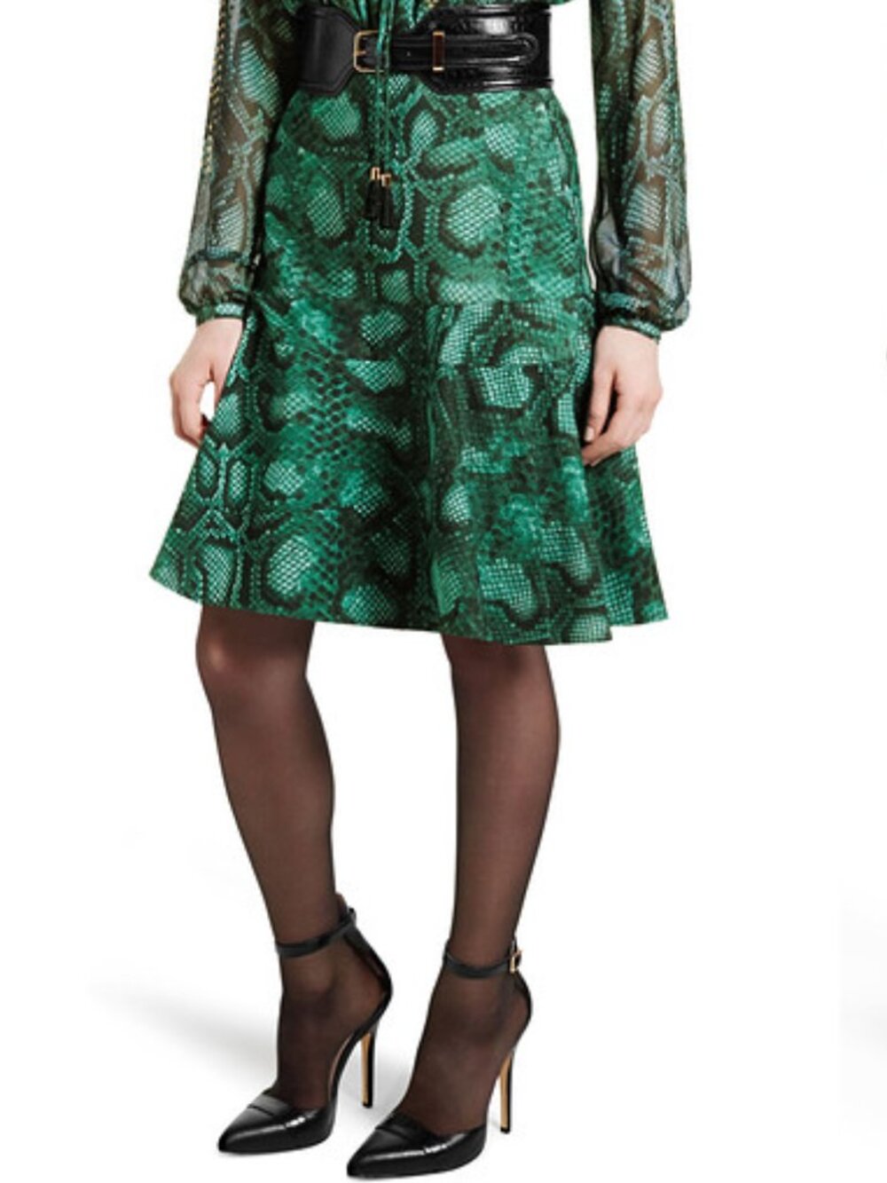 Altuzarra x Target Emerald Green Python Print Skirt 6